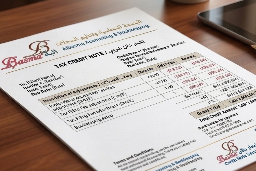 الإشعار الدائن والمرتجعات في ضريبة القيمة المضافة